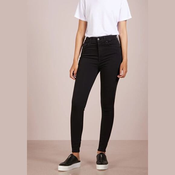 7 for All Mankind Black Slim Jeans Size 24 - Picture 1 of 9
